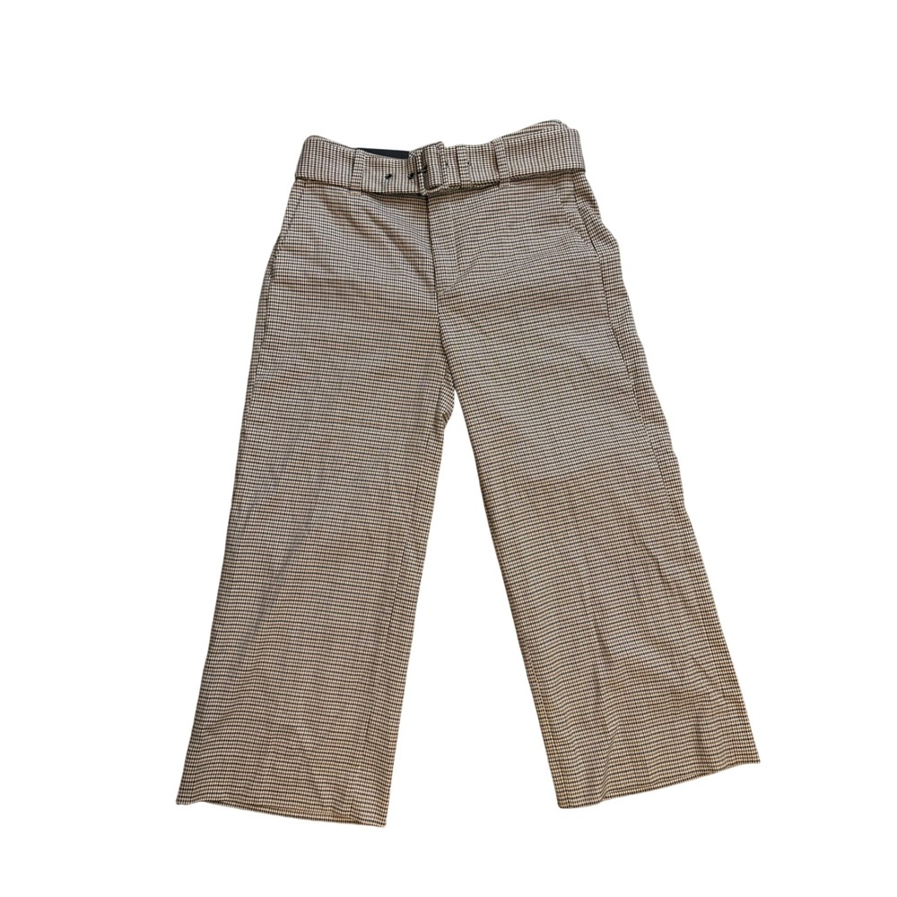 Banana Republic NWT High Rise Wide Leg Crop Houndstooth Belted Pants 2P Petite